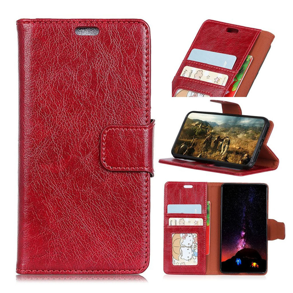 Genuine leather wallet case for iPhone XR